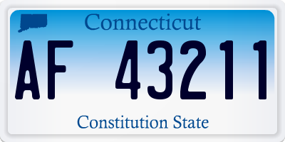 CT license plate AF43211