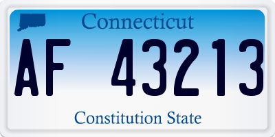 CT license plate AF43213