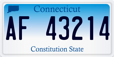CT license plate AF43214