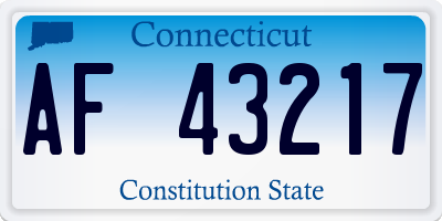 CT license plate AF43217