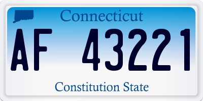 CT license plate AF43221