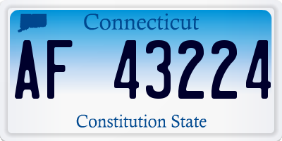 CT license plate AF43224