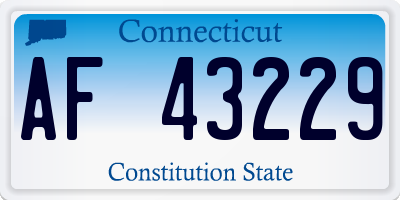 CT license plate AF43229