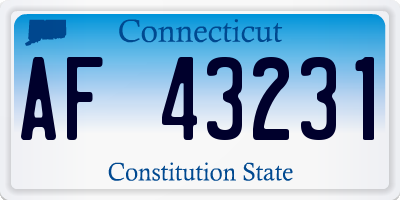 CT license plate AF43231