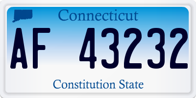 CT license plate AF43232