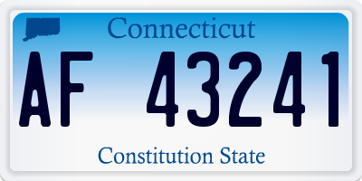 CT license plate AF43241