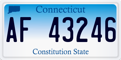 CT license plate AF43246
