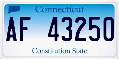 CT license plate AF43250