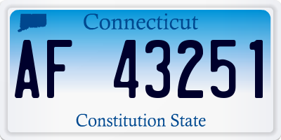 CT license plate AF43251