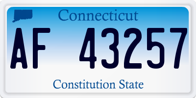 CT license plate AF43257