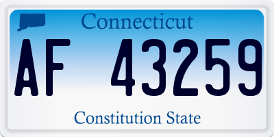 CT license plate AF43259