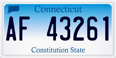 CT license plate AF43261