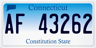 CT license plate AF43262