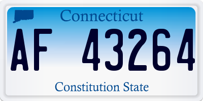 CT license plate AF43264