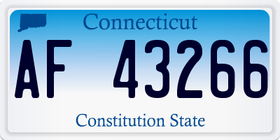 CT license plate AF43266
