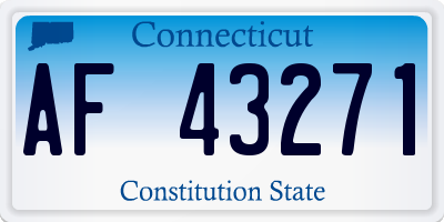CT license plate AF43271