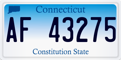CT license plate AF43275