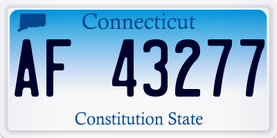 CT license plate AF43277