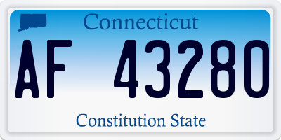 CT license plate AF43280