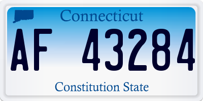 CT license plate AF43284