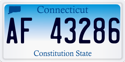 CT license plate AF43286
