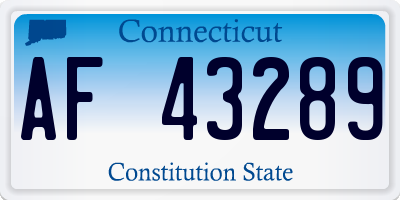 CT license plate AF43289