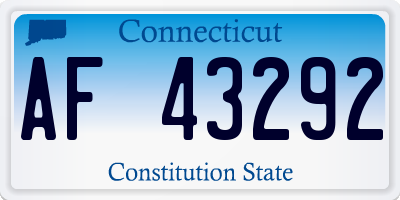 CT license plate AF43292