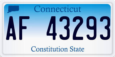 CT license plate AF43293