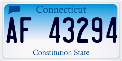 CT license plate AF43294