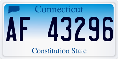 CT license plate AF43296