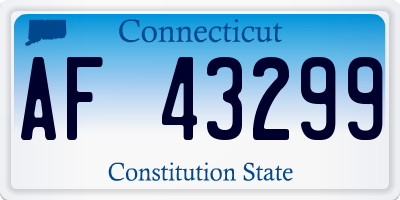CT license plate AF43299