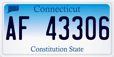 CT license plate AF43306