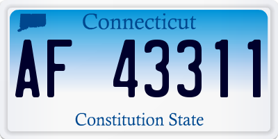 CT license plate AF43311