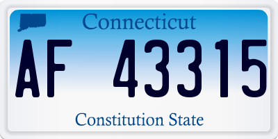 CT license plate AF43315