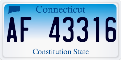CT license plate AF43316