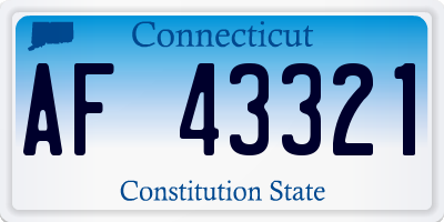 CT license plate AF43321