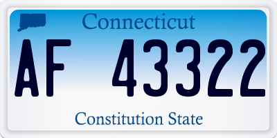 CT license plate AF43322