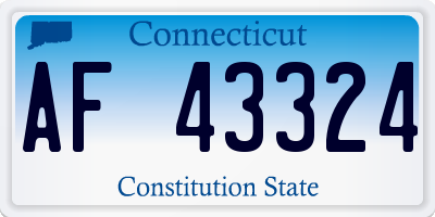 CT license plate AF43324