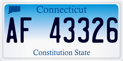 CT license plate AF43326