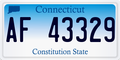 CT license plate AF43329