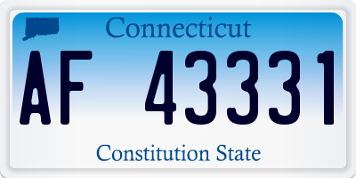 CT license plate AF43331