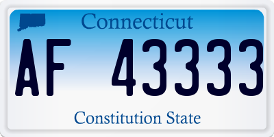 CT license plate AF43333