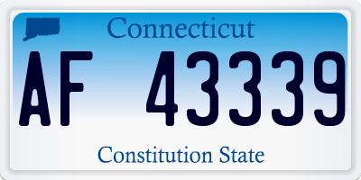 CT license plate AF43339
