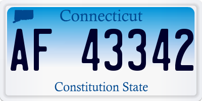 CT license plate AF43342