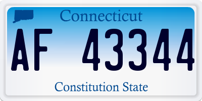 CT license plate AF43344