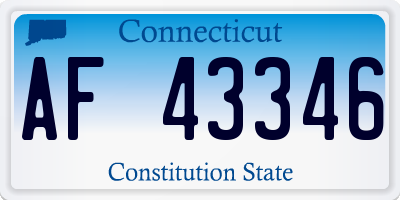 CT license plate AF43346