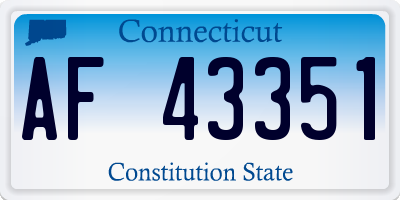 CT license plate AF43351