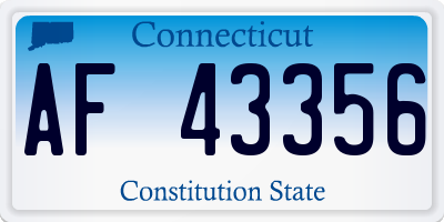 CT license plate AF43356