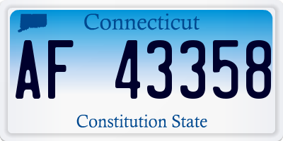 CT license plate AF43358
