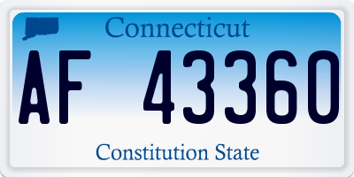 CT license plate AF43360